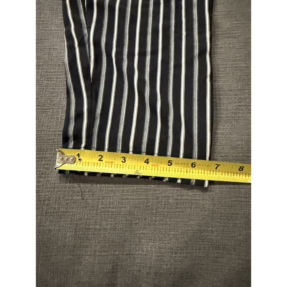 Iris Small Black White Pin Striped Jumpsuit Romper 3/4 Sleeves Straight Leg NWOT - Picture 11 of 13
